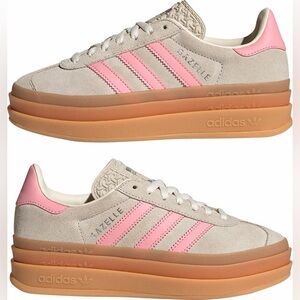 Adidas Gazelle Bold Pink and Cream Sneakers